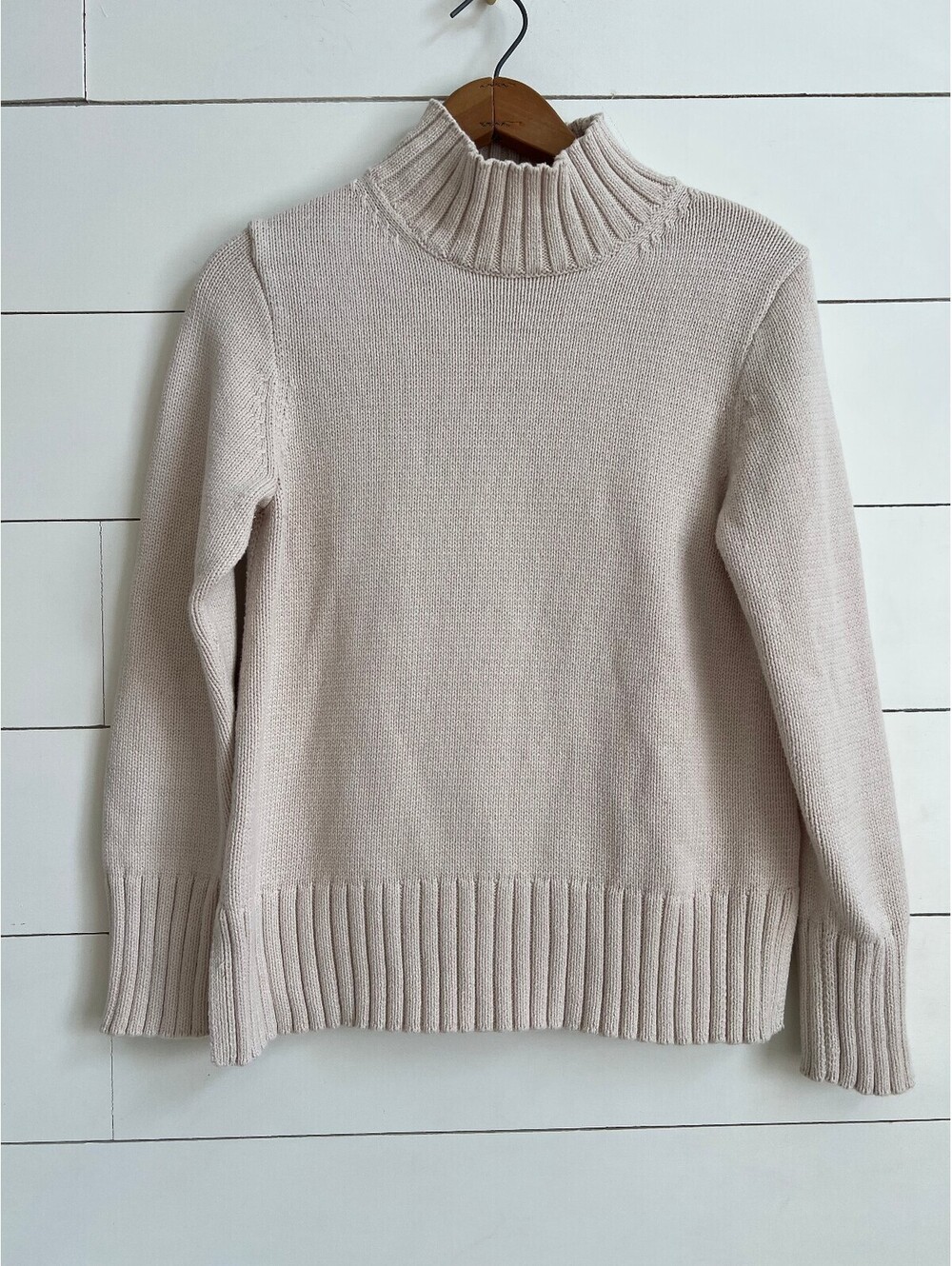 J.Crew Cream Mock Neck Sweater Women's Sizes XS Minimalist Cabin Granola Fall